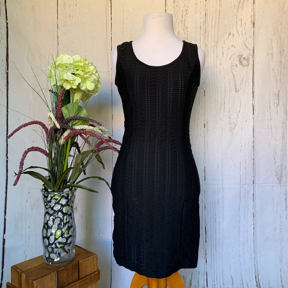 rag & bone Black Textured Knit Mini Dress